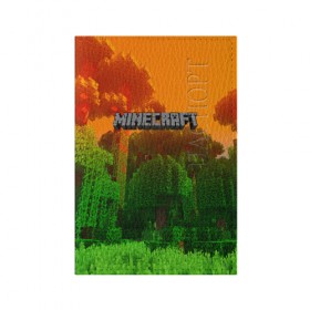 Обложка для паспорта матовая кожа с принтом MINECRAFT в городе Новоалтайск, натуральная матовая кожа | размер 19,3 х 13,7 см; прозрачные пластиковые крепления | craft | creeper | dungeon | dungeons | earth | game | logo | mine | minecraft | mobile | online | дунгеонс | земля | зомбиы | игра | крипер | лого | майкрафт | майнкрафт | мобайл | онлайн | подземелье | подземелья
