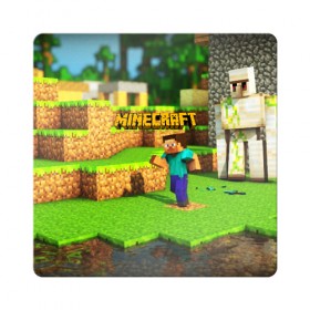 Магнит виниловый Квадрат с принтом MINECRAFT в городе Новоалтайск, полимерный материал с магнитным слоем | размер 9*9 см, закругленные углы | Тематика изображения на принте: craft | creeper | dungeon | dungeons | earth | game | logo | mine | minecraft | mobile | online | дунгеонс | земля | зомбиы | игра | крипер | лого | майкрафт | майнкрафт | мобайл | онлайн | подземелье | подземелья