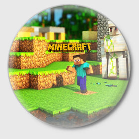 Значок с принтом MINECRAFT в городе Новоалтайск,  металл | круглая форма, металлическая застежка в виде булавки | Тематика изображения на принте: craft | creeper | dungeon | dungeons | earth | game | logo | mine | minecraft | mobile | online | дунгеонс | земля | зомбиы | игра | крипер | лого | майкрафт | майнкрафт | мобайл | онлайн | подземелье | подземелья
