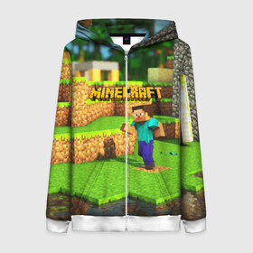 Женская толстовка 3D на молнии с принтом MINECRAFT в городе Новоалтайск, 100% полиэстер | длина до линии бедра, манжеты и пояс оформлены мягкой тканевой резинкой, двухслойный капюшон со шнурком для регулировки, спереди молния, по бокам два кармана | craft | creeper | dungeon | dungeons | earth | game | logo | mine | minecraft | mobile | online | дунгеонс | земля | зомбиы | игра | крипер | лого | майкрафт | майнкрафт | мобайл | онлайн | подземелье | подземелья