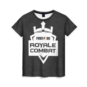 Женская футболка 3D с принтом Free Fire Battlegrounds в городе Новоалтайск, 100% полиэфир ( синтетическое хлопкоподобное полотно) | прямой крой, круглый вырез горловины, длина до линии бедер | battle royale | battlegrounds | battleroyale | free fire | free fire battlegrounds | free fire pc | game | garena