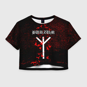 Женская футболка Cropp-top с принтом Burzum Algiz Rune в городе Новоалтайск, 100% полиэстер | круглая горловина, длина футболки до линии талии, рукава с отворотами | algiz | art | burz | burzum | horror | logo | merch | music | rune | альгиз | арт | бурз | бурзум | варг викернес | группа | логотип | мерч | метал | мистика | музыка | надпись | норвегия | норвежская группа | норги | руна | толкиен