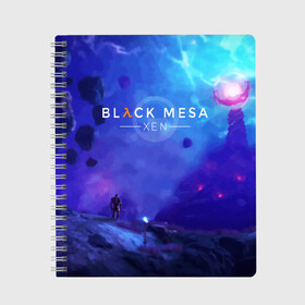 Тетрадь с принтом HALF-LIFE - Black Mesa XEN в городе Новоалтайск, 100% бумага | 48 листов, плотность листов — 60 г/м2, плотность картонной обложки — 250 г/м2. Листы скреплены сбоку удобной пружинной спиралью. Уголки страниц и обложки скругленные. Цвет линий — светло-серый
 | Тематика изображения на принте: black | counter | csgo | freeman | gordon | half | half life | halflife | lambda | life | logo | mesa | portal | strike | xen | гордон | контр | лайф | лого | портал | символ | страйк | фримен | халф | халф лайф | халфлайф