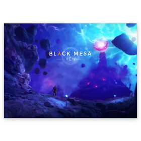 Поздравительная открытка с принтом HALF-LIFE - Black Mesa: XEN в городе Новоалтайск, 100% бумага | плотность бумаги 280 г/м2, матовая, на обратной стороне линовка и место для марки
 | black | counter | csgo | freeman | gordon | half | half life | halflife | lambda | life | logo | mesa | portal | strike | xen | гордон | контр | лайф | лого | портал | символ | страйк | фримен | халф | халф лайф | халфлайф