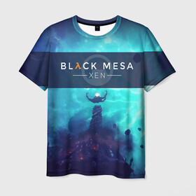 Мужская футболка 3D с принтом HALF-LIFE - Black Mesa: XEN в городе Новоалтайск, 100% полиэфир | прямой крой, круглый вырез горловины, длина до линии бедер | black | counter | csgo | freeman | gordon | half | half life | halflife | lambda | life | logo | mesa | portal | strike | xen | гордон | контр | лайф | лого | портал | символ | страйк | фримен | халф | халф лайф | халфлайф