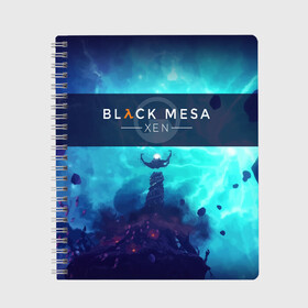 Тетрадь с принтом HALF-LIFE - Black Mesa XEN в городе Новоалтайск, 100% бумага | 48 листов, плотность листов — 60 г/м2, плотность картонной обложки — 250 г/м2. Листы скреплены сбоку удобной пружинной спиралью. Уголки страниц и обложки скругленные. Цвет линий — светло-серый
 | Тематика изображения на принте: black | counter | csgo | freeman | gordon | half | half life | halflife | lambda | life | logo | mesa | portal | strike | xen | гордон | контр | лайф | лого | портал | символ | страйк | фримен | халф | халф лайф | халфлайф