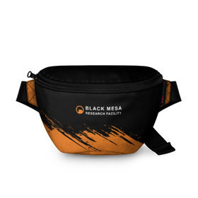 Поясная сумка 3D с принтом BLACK MESA (Half-Life) в городе Новоалтайск, 100% полиэстер | плотная ткань, ремень с регулируемой длиной, внутри несколько карманов для мелочей, основное отделение и карман с обратной стороны сумки застегиваются на молнию | black | counter | csgo | freeman | gordon | half | half life | halflife | lambda | life | logo | mesa | portal | strike | xen | гордон | контр | лайф | лого | портал | символ | страйк | фримен | халф | халф лайф | халфлайф