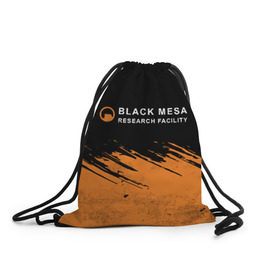 Рюкзак-мешок 3D с принтом BLACK MESA (Half-Life) в городе Новоалтайск, 100% полиэстер | плотность ткани — 200 г/м2, размер — 35 х 45 см; лямки — толстые шнурки, застежка на шнуровке, без карманов и подкладки | black | counter | csgo | freeman | gordon | half | half life | halflife | lambda | life | logo | mesa | portal | strike | xen | гордон | контр | лайф | лого | портал | символ | страйк | фримен | халф | халф лайф | халфлайф