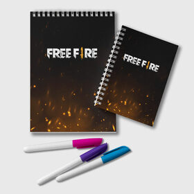 Блокнот с принтом FREE FIRE в городе Новоалтайск, 100% бумага | 48 листов, плотность листов — 60 г/м2, плотность картонной обложки — 250 г/м2. Листы скреплены удобной пружинной спиралью. Цвет линий — светло-серый
 | battle | battlegrounds | fire | free | game | games | garena | logo | mobile | royale | батлграунд | битва | гарена | гарено | игра | игры | королевская | лого | логотип | мобайл | онлайн | символ | фаер | фаир | фри