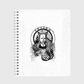 Тетрадь с принтом Burzum в городе Новоалтайск, 100% бумага | 48 листов, плотность листов — 60 г/м2, плотность картонной обложки — 250 г/м2. Листы скреплены сбоку удобной пружинной спиралью. Уголки страниц и обложки скругленные. Цвет линий — светло-серый
 | burz | burzum | byelobog | cymophane | darkthrone | deathlike silence | mayhem | misanthropy | old funeral | блэк метал | бурзум | бурзун | варг викернес | дарк эмбиент | метал | тьма