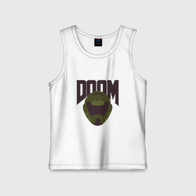 Детская майка хлопок с принтом DOOM в городе Новоалтайск,  |  | doom | doom eternal | game | minimalism | игры | минимализм
