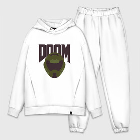 Мужской костюм хлопок OVERSIZE с принтом DOOM в городе Новоалтайск,  |  | doom | doom eternal | game | minimalism | игры | минимализм