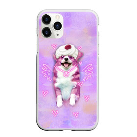 Чехол для iPhone 11 Pro Max матовый с принтом Ангелок корги в городе Новоалтайск, Силикон |  | Тематика изображения на принте: dog | ангел | ангелок | еда | корги | мороженое | пес | пироженко | пирожное | сердечки | собака | собачка