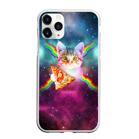 Чехол для iPhone 11 Pro Max матовый с принтом Кот с радугой и пиццей в городе Новоалтайск, Силикон |  | Тематика изображения на принте: еда | космос | кот | котик | пиксели | пицца | радуга | фаст фуд