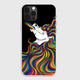Чехол для iPhone 12 Pro Max с принтом Белый конь с радужной гривой в городе Новоалтайск, Силикон |  | Тематика изображения на принте: волны | конь | лошадь | радуга