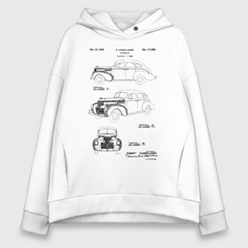 Женское худи Oversize хлопок с принтом Patent - Automobile в городе Новоалтайск, френч-терри — 70% хлопок, 30% полиэстер. Мягкий теплый начес внутри —100% хлопок | боковые карманы, эластичные манжеты и нижняя кромка, капюшон на магнитной кнопке | car | patent | авто | автомобиль | идея | история | машина | механика | патент | разработка | чертеж | чертежи