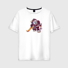 Женская футболка хлопок Oversize с принтом League Of Legends (Ренгар) в городе Новоалтайск, 100% хлопок | свободный крой, круглый ворот, спущенный рукав, длина до линии бедер
 | league of legends | игра | персонаж | ренгар | чемпион