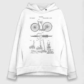 Женское худи Oversize хлопок с принтом Patent - Velocipede в городе Новоалтайск, френч-терри — 70% хлопок, 30% полиэстер. Мягкий теплый начес внутри —100% хлопок | боковые карманы, эластичные манжеты и нижняя кромка, капюшон на магнитной кнопке | patent | велик | велосипед | идея | история | патент | разработка | спорт | туризм | чертеж | чертежи
