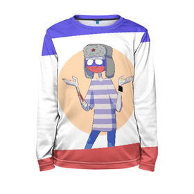 Детский лонгслив 3D с принтом CountryHumans - Россия в городе Новоалтайск, 100% полиэстер | длинные рукава, круглый вырез горловины, полуприлегающий силуэт
 | balls | country | countryballs | countryhumans | fandom | flag | flags | humans | russia | ussr | болз | кантри | кантриболз | кантрихуманс | россия | ссср | страна | страны | флаг | флаги | фэндом | хуманс | хьюманс