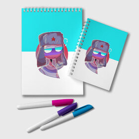Блокнот с принтом CountryHumans - Россия в городе Новоалтайск, 100% бумага | 48 листов, плотность листов — 60 г/м2, плотность картонной обложки — 250 г/м2. Листы скреплены удобной пружинной спиралью. Цвет линий — светло-серый
 | balls | country | countryballs | countryhumans | fandom | flag | flags | humans | russia | ussr | болз | кантри | кантриболз | кантрихуманс | россия | ссср | страна | страны | флаг | флаги | фэндом | хуманс | хьюманс