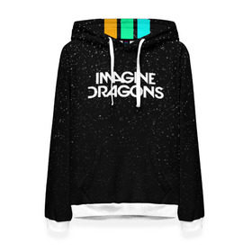 Женская толстовка 3D с принтом IMAGINE DRAGONS (КАПЮШОН) в городе Новоалтайск, 100% полиэстер  | двухслойный капюшон со шнурком для регулировки, мягкие манжеты на рукавах и по низу толстовки, спереди карман-кенгуру с мягким внутренним слоем. | evolve | id | imagine dragons | драконы | ид