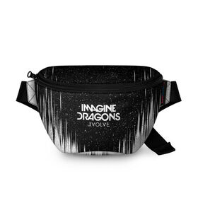 Поясная сумка 3D с принтом IMAGINE DRAGONS в городе Новоалтайск, 100% полиэстер | плотная ткань, ремень с регулируемой длиной, внутри несколько карманов для мелочей, основное отделение и карман с обратной стороны сумки застегиваются на молнию | evolve | id | imagine dragons | драконы | ид