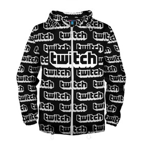 Мужская ветровка 3D с принтом TWITCH в городе Новоалтайск, 100% полиэстер | подол и капюшон оформлены резинкой с фиксаторами, два кармана без застежек по бокам, один потайной карман на груди | game | gamer | logo | trend | twitch | twitties | игры | логотип | мода | надписи | стрим | твитч | тренд