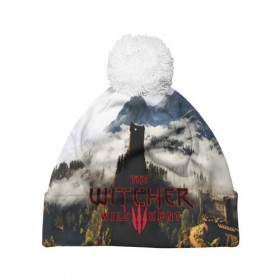 Шапка 3D c помпоном с принтом THE WITCHER 3:WILD HUNT в городе Новоалтайск, 100% полиэстер | универсальный размер, печать по всей поверхности изделия | cd projekt red | ciri | game | geralt | geralt of rivia | gwynbleidd | the witcher | the witcher 3: wild hunt | ведьмак | ведьмак 3: дикая охота | геральт | геральт из ривии | цири | цирилла