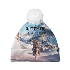 Шапка 3D c помпоном с принтом THE WITCHER 3:WILD HUNT в городе Новоалтайск, 100% полиэстер | универсальный размер, печать по всей поверхности изделия | cd projekt red | ciri | game | geralt | geralt of rivia | gwynbleidd | the witcher | the witcher 3: wild hunt | ведьмак | ведьмак 3: дикая охота | геральт | геральт из ривии | цири | цирилла
