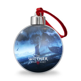 Ёлочный шар с принтом THE WITCHER 3:WILD HUNT в городе Новоалтайск, Пластик | Диаметр: 77 мм | cd projekt red | ciri | game | geralt | geralt of rivia | gwynbleidd | the witcher | the witcher 3: wild hunt | ведьмак | ведьмак 3: дикая охота | геральт | геральт из ривии | цири | цирилла