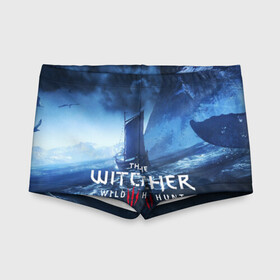 Детские купальные плавки 3D с принтом THE WITCHER 3:WILD HUNT в городе Новоалтайск, Полиэстер 85%, Спандекс 15% | Слитный крой, подклад по переду изделия, узкие бретели | Тематика изображения на принте: cd projekt red | ciri | game | geralt | geralt of rivia | gwynbleidd | the witcher | the witcher 3: wild hunt | ведьмак | ведьмак 3: дикая охота | геральт | геральт из ривии | цири | цирилла