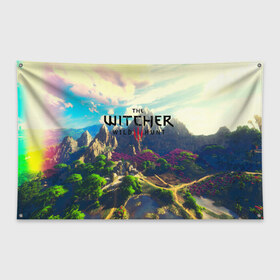 Флаг-баннер с принтом THE WITCHER 3WILD HUNT в городе Новоалтайск, 100% полиэстер | размер 67 х 109 см, плотность ткани — 95 г/м2; по краям флага есть четыре люверса для крепления | cd projekt red | ciri | game | geralt | geralt of rivia | gwynbleidd | the witcher | the witcher 3: wild hunt | ведьмак | ведьмак 3: дикая охота | геральт | геральт из ривии | цири | цирилла