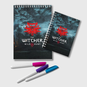 Блокнот с принтом THE WITCHER 3WILD HUNT в городе Новоалтайск, 100% бумага | 48 листов, плотность листов — 60 г/м2, плотность картонной обложки — 250 г/м2. Листы скреплены удобной пружинной спиралью. Цвет линий — светло-серый
 | Тематика изображения на принте: cd projekt red | ciri | game | geralt | geralt of rivia | gwynbleidd | the witcher | the witcher 3: wild hunt | ведьмак | ведьмак 3: дикая охота | геральт | геральт из ривии | цири | цирилла
