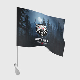 Флаг для автомобиля с принтом THE WITCHER 3 в городе Новоалтайск, 100% полиэстер | Размер: 30*21 см | cd projekt red | ciri | game | geralt | geralt of rivia | gwynbleidd | the witcher | the witcher 3: wild hunt | ведьмак | ведьмак 3: дикая охота | геральт | геральт из ривии | цири | цирилла