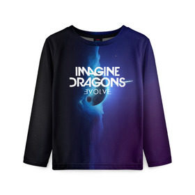 Детский лонгслив 3D с принтом IMAGINE DRAGONS в городе Новоалтайск, 100% полиэстер | длинные рукава, круглый вырез горловины, полуприлегающий силуэт
 | evolve | id | imagine dragons | драконы | ид