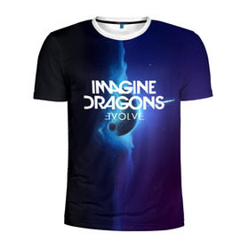 Мужская футболка 3D спортивная с принтом IMAGINE DRAGONS в городе Новоалтайск, 100% полиэстер с улучшенными характеристиками | приталенный силуэт, круглая горловина, широкие плечи, сужается к линии бедра | evolve | id | imagine dragons | драконы | ид