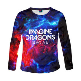 Женский лонгслив 3D с принтом IMAGINE DRAGONS в городе Новоалтайск, 100% полиэстер | длинные рукава, круглый вырез горловины, полуприлегающий силуэт | evolve | id | imagine dragons | драконы | ид