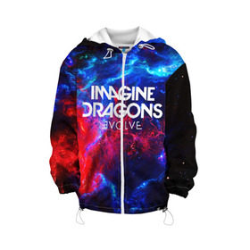 Детская куртка 3D с принтом IMAGINE DRAGONS в городе Новоалтайск, 100% полиэстер | застежка — молния, подол и капюшон оформлены резинкой с фиксаторами, по бокам — два кармана без застежек, один потайной карман на груди, плотность верхнего слоя — 90 г/м2; плотность флисового подклада — 260 г/м2 | evolve | id | imagine dragons | драконы | ид