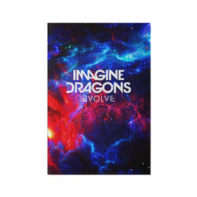 Обложка для паспорта матовая кожа с принтом IMAGINE DRAGONS в городе Новоалтайск, натуральная матовая кожа | размер 19,3 х 13,7 см; прозрачные пластиковые крепления | evolve | id | imagine dragons | драконы | ид