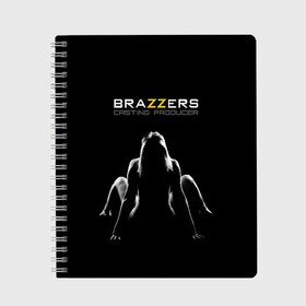 Тетрадь с принтом Brazzers Casting-producer в городе Новоалтайск, 100% бумага | 48 листов, плотность листов — 60 г/м2, плотность картонной обложки — 250 г/м2. Листы скреплены сбоку удобной пружинной спиралью. Уголки страниц и обложки скругленные. Цвет линий — светло-серый
 | adults | body | brazzers | casting | figure | girl | inscription | logo | movies | perfect | producer | slim | studio | девушка | идеальное | кастинг | логотип | надпись | продюсер | стройная | студия | тело | фигура | фильмы | фото