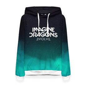Женская толстовка 3D с принтом IMAGINE DRAGONS в городе Новоалтайск, 100% полиэстер  | двухслойный капюшон со шнурком для регулировки, мягкие манжеты на рукавах и по низу толстовки, спереди карман-кенгуру с мягким внутренним слоем. | evolve | id | imagine dragons | драконы | ид
