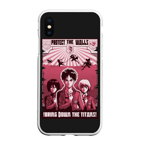 Чехол для iPhone XS Max матовый с принтом Attack on titan в городе Новоалтайск, Силикон | Область печати: задняя сторона чехла, без боковых панелей | 3 | aot | attack | foxen aot | kyojin | levi | mikasa | season | shingeki | snk | titan | аккерман | ант | аот | арлерт | армин | атака | йегер | микаса | титанов | фоксен | эрен