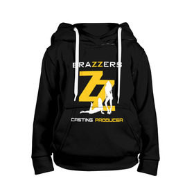 Детская толстовка 3D с принтом Brazzers Casting-producer в городе Новоалтайск, 100% полиэстер | двухслойный капюшон со шнурком для регулировки, мягкие манжеты на рукавах и по низу толстовки, спереди карман-кенгуру с мягким внутренним слоем | adults | brazzers | casting | girls | inscription | logo | movies | producer | silhouette | studio | девушки | кастинг | логотип | надпись | продюсер | силуэт | студия | фильмы
