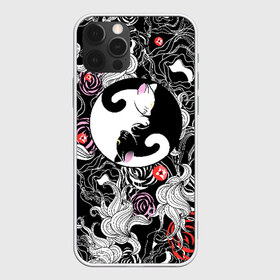 Чехол для iPhone 12 Pro Max с принтом Инь-Янь Котики в городе Новоалтайск, Силикон |  | Тематика изображения на принте: домашние животные | животные | инь янь | котики | милость | растение | цветы