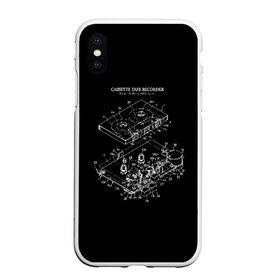 Чехол для iPhone XS Max матовый с принтом Patent - Cassete в городе Новоалтайск, Силикон | Область печати: задняя сторона чехла, без боковых панелей | Тематика изображения на принте: 90е | patent | идея | история | касета | кассета | магнитофон | музыка | патент | разработка | чертеж | чертежи