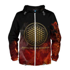 Мужская ветровка 3D с принтом BRING ME THE HORIZON в городе Новоалтайск, 100% полиэстер | подол и капюшон оформлены резинкой с фиксаторами, два кармана без застежек по бокам, один потайной карман на груди | bmth | bring me the horizon
