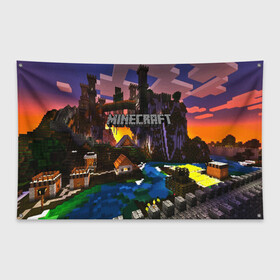 Флаг-баннер с принтом MINECRAFT CITY в городе Новоалтайск, 100% полиэстер | размер 67 х 109 см, плотность ткани — 95 г/м2; по краям флага есть четыре люверса для крепления | craft | creeper | dungeon | dungeons | earth | game | logo | mine | minecraft | mobile | online | дунгеонс | земля | зомби | игра | крипер | лого | майкрафт | майнкрафт | мобайл | онлайн | подземелье | подземелья