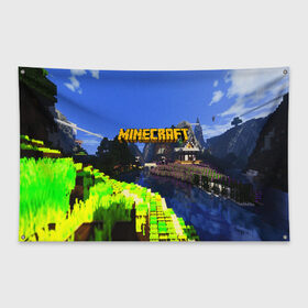 Флаг-баннер с принтом MINECRAFT в городе Новоалтайск, 100% полиэстер | размер 67 х 109 см, плотность ткани — 95 г/м2; по краям флага есть четыре люверса для крепления | craft | creeper | dungeon | dungeons | earth | game | logo | mine | minecraft | mobile | online | дунгеонс | земля | зомби | игра | крипер | лого | майкрафт | майнкрафт | мобайл | онлайн | подземелье | подземелья
