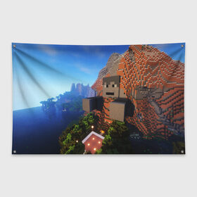 Флаг-баннер с принтом MINECRAFT в городе Новоалтайск, 100% полиэстер | размер 67 х 109 см, плотность ткани — 95 г/м2; по краям флага есть четыре люверса для крепления | craft | creeper | dungeon | dungeons | earth | game | logo | mine | minecraft | mobile | online | дунгеонс | земля | зомби | игра | крипер | лого | майкрафт | майнкрафт | мобайл | онлайн | подземелье | подземелья