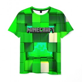 Мужская футболка 3D с принтом MINECRAFT в городе Новоалтайск, 100% полиэфир | прямой крой, круглый вырез горловины, длина до линии бедер | Тематика изображения на принте: craft | creeper | dungeon | dungeons | earth | game | logo | mine | minecraft | mobile | online | дунгеонс | земля | зомби | игра | крипер | лого | майкрафт | майнкрафт | мобайл | онлайн | подземелье | подземелья